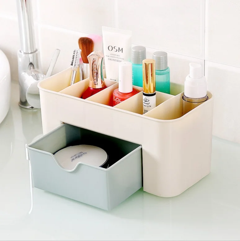 
Multi functional Drawer Desk Stationery makeup Organizer Plastic Cosmetic Storage Box 