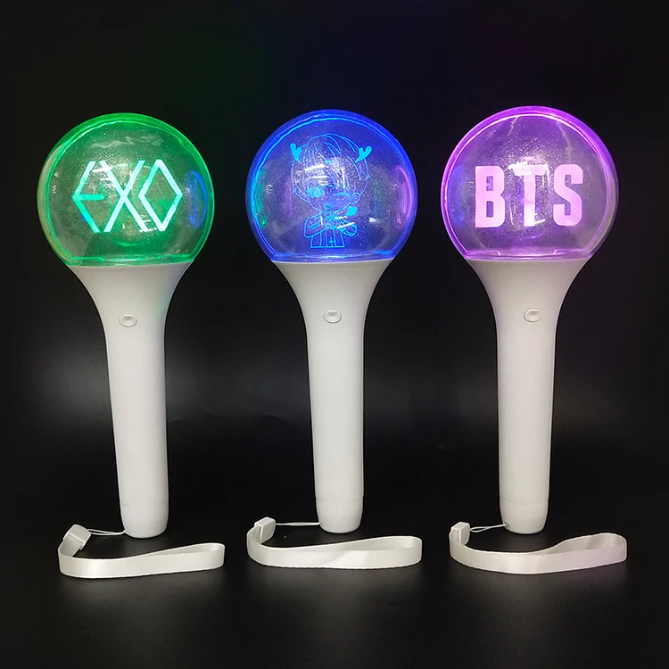 Party and Event Suppliers OEM Round Shape Colorful Acrylic Glow Led Stick With Customized Logo