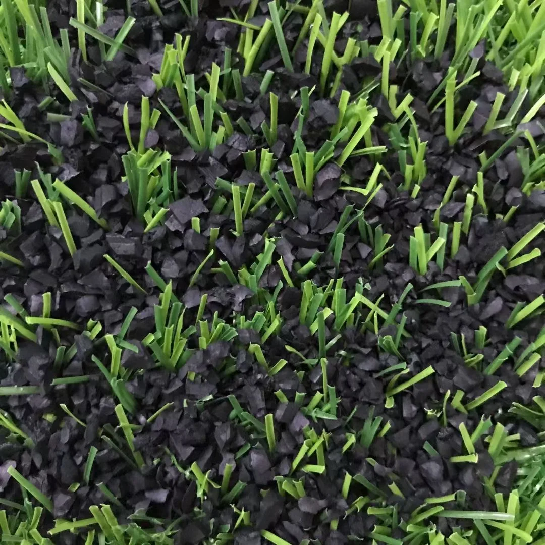 Bi-green colors Soccer synthetic grass Rubber crumbs infilling Football artificial turf