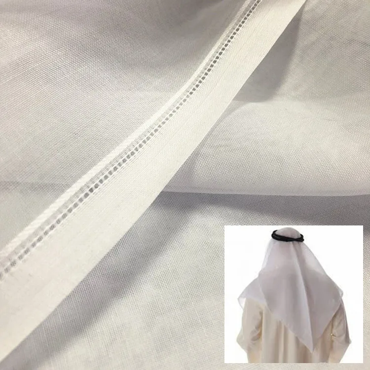 Custom 52' 100% jacquard white ghutra fabric for Arabic Wearing