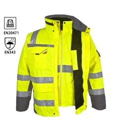 Reflective wear men custom bomber winter parka jacket