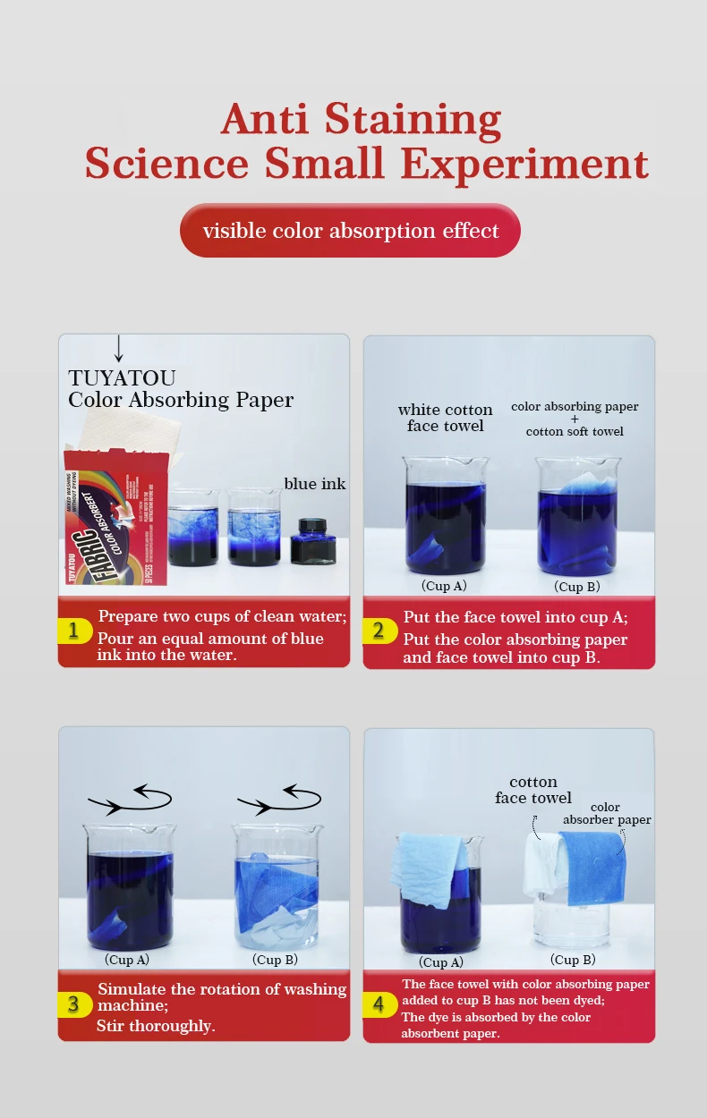 Лидер продаж товары для стирки впитывающие ткани листы цветная стиральная машина поглощающие листовые цвета