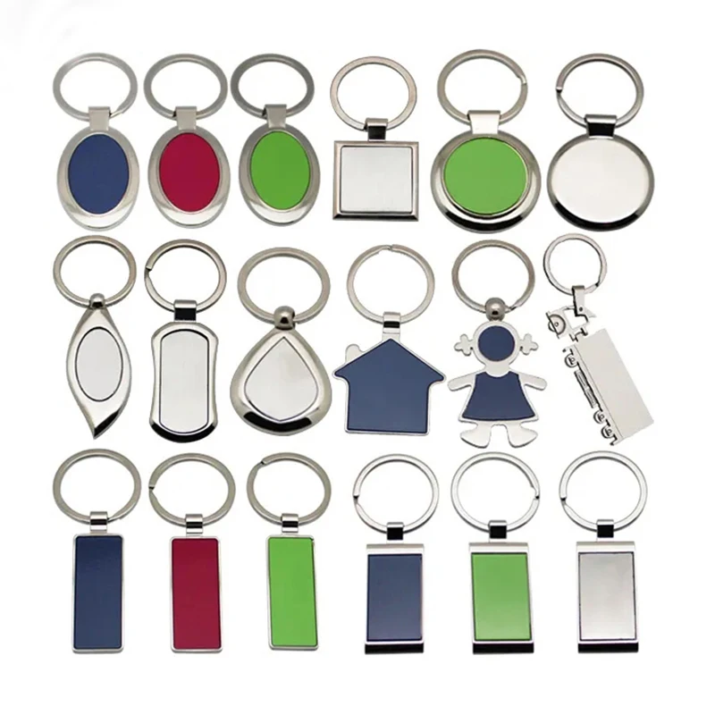 Wholesale Blank Key Chain Keyring Customizable Keychain In Bulk Car Logo Round Sublimation Zinc Alloy Metal Keychain Custom