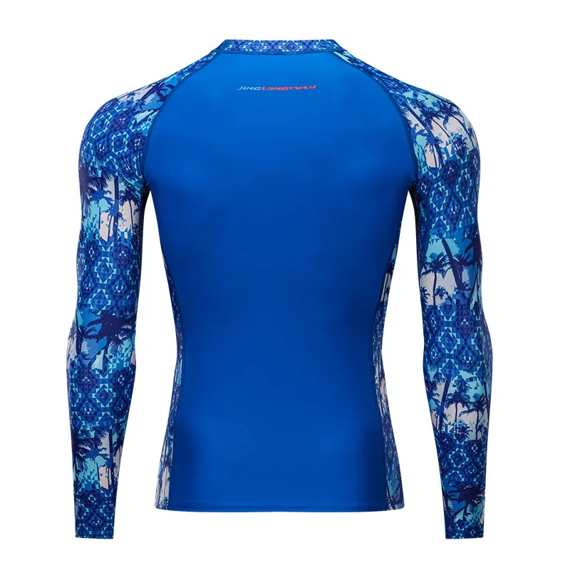 Sublimated Printed Rashie Long Sleeves Swim Shirt Mens Rash Vest UV Protection Rash Guard Quick Dry Surfing Rash Guard