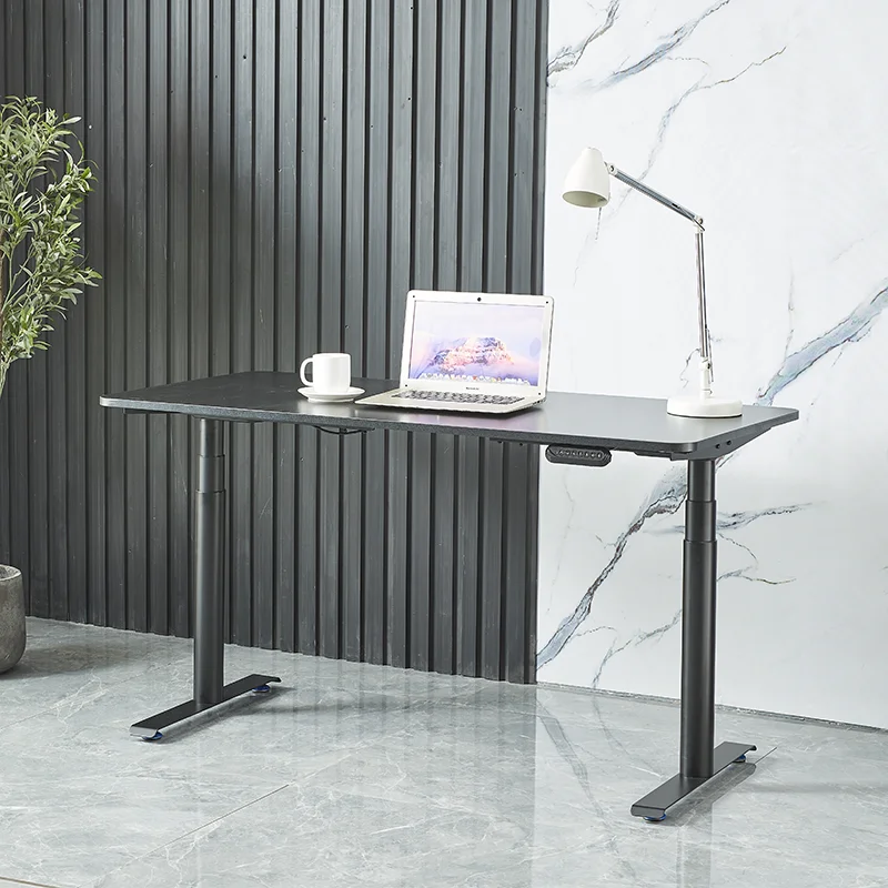 Good quality intelligent electric office table 600-1250mm round leg extendable height adjustable standing desk