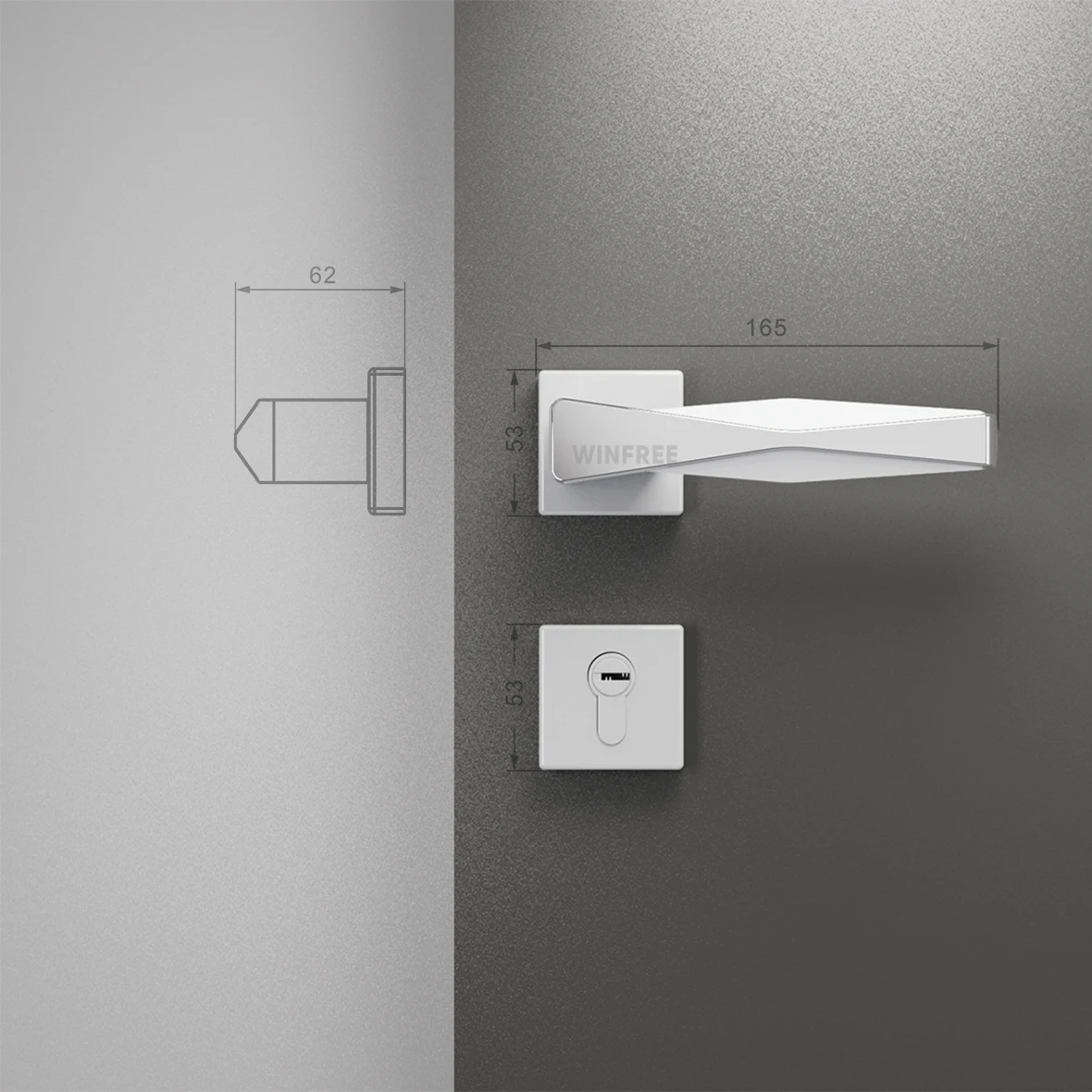 Guangdong WINFREE High-end matte black aluminum alloy door handle Bedroom door interior handle lever