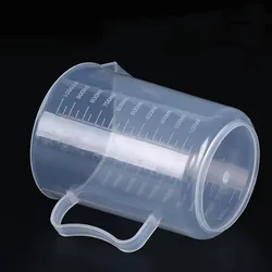 Lab Plastic Measuring Beaker Cup With Handle With Graduated