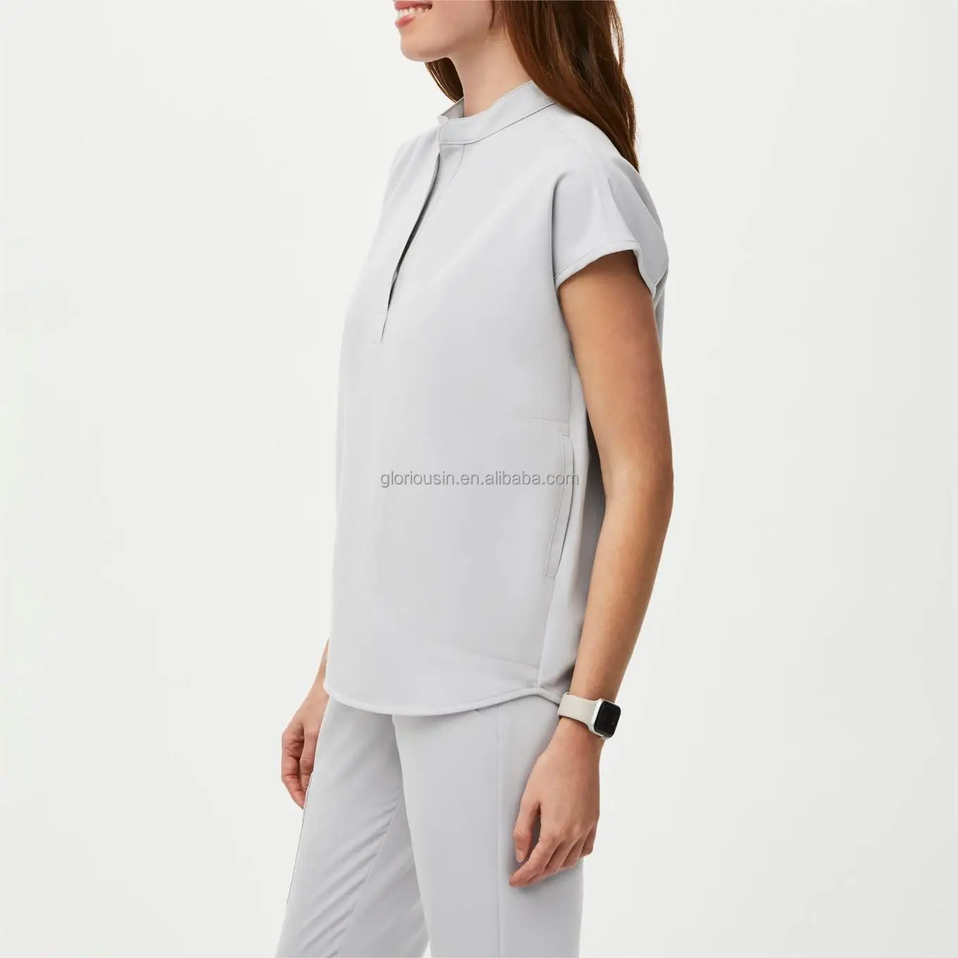 GloriousIn female scrub 2023 health care butter soft maternity uniforms hat heartsoul long sleeve comfortable dickie