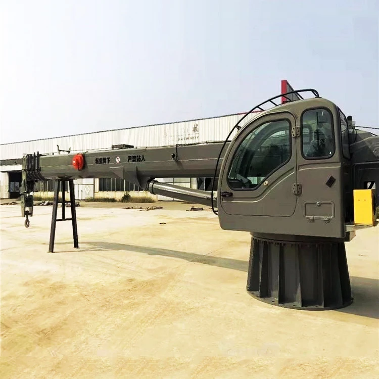 High-quality marine crane deck hydraulic telescopic boom crane 360 degree unlimited rotation boat floating crane