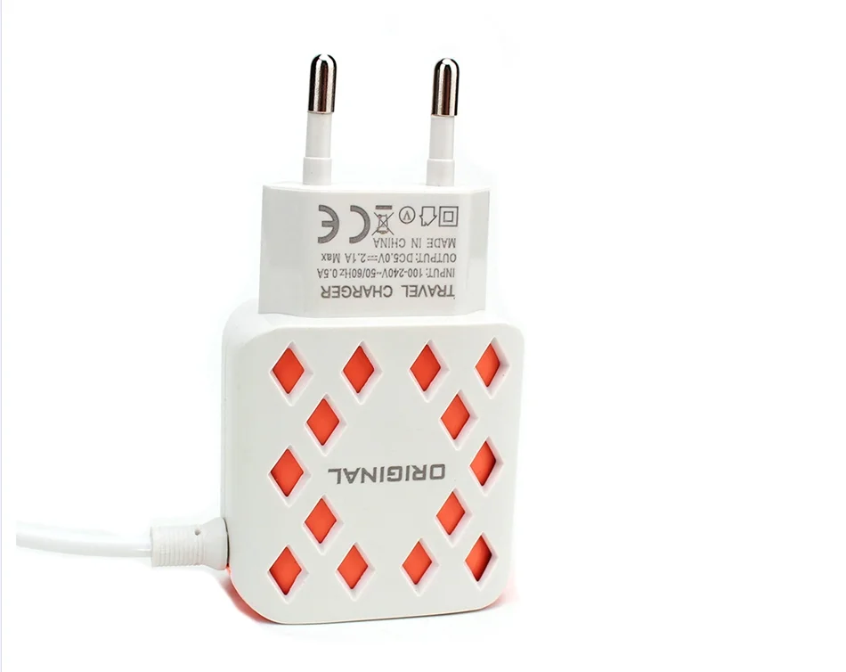 
Home 2 USB portable smart mobile phone charger pineapple universal travel chargers adapter with V8 micro usb cable LED light 