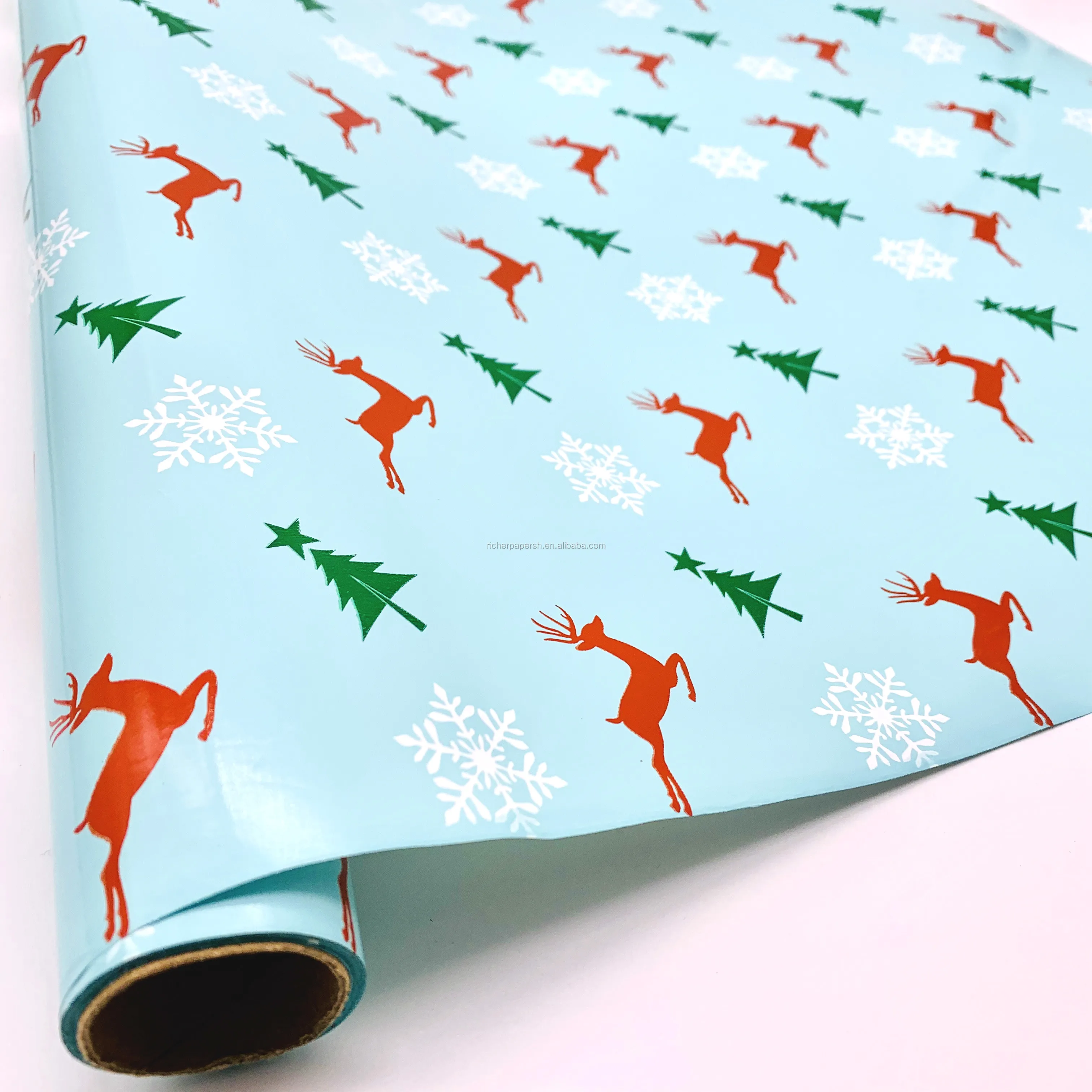 
80gsm coated Custom printed Gift wrapping Paper roll for gift packing 