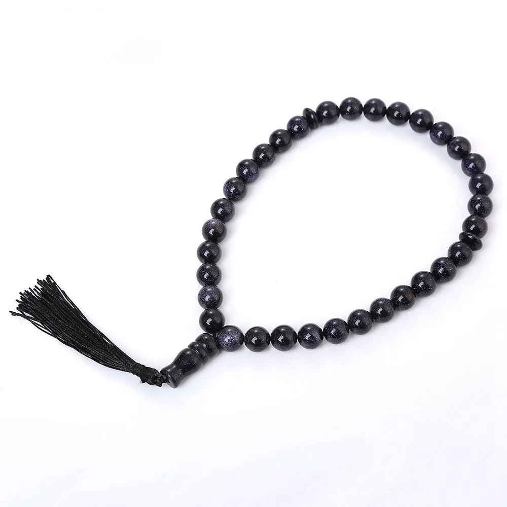 Четки из натурального камня 10 мм, 33 молитвенные бусины, исламский мусульманский тасбих, Аллах, мохаммер, четки для женщин и мужчин