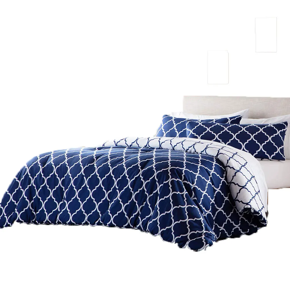 Wholesale King Twin Size Plain Dyed White Linen Flat Sheet Hotel Comforter Cover Luxury Cotton Bedding Set