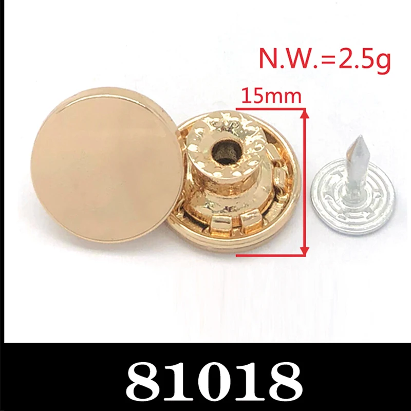 Custom Fashion Designer Large Sew Gold custom metal snap pink pearl mushroom tack button