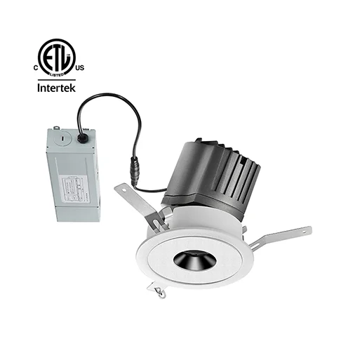 Modern Decorative Aluminium Housing Clear Lighting Hotel Ceiling Recessed Adjustable COB Round LED Downlight