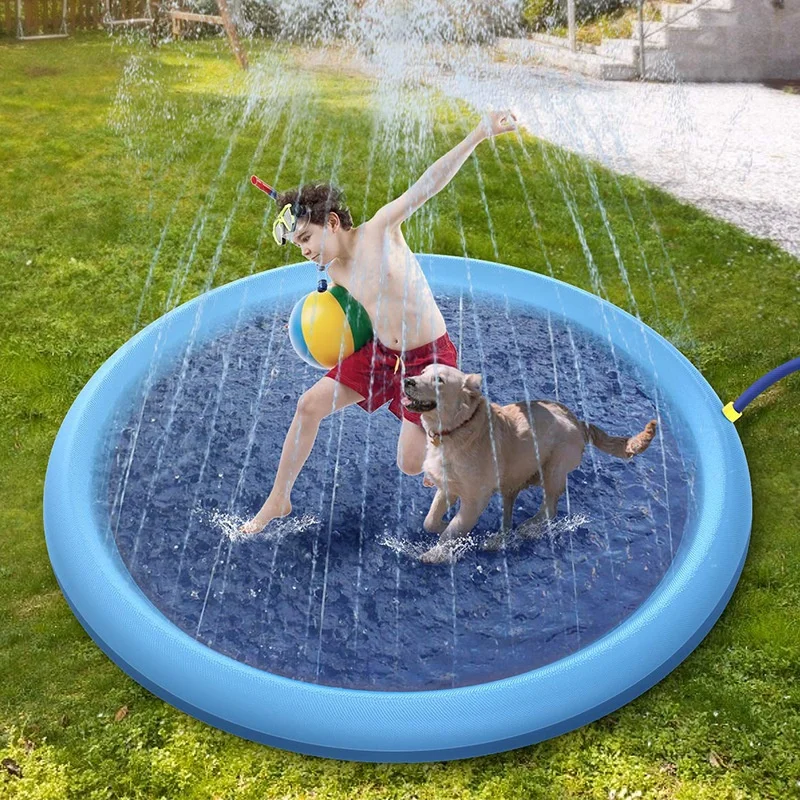 Customized PVC Tub Water Spray Whelping Box Foldable Collapsible Portable Pet Swimming Pool For Dogs Cats