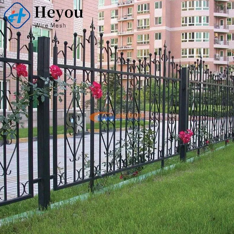 Euro Style Metal Palisade Fence / Wrought Iron Fence Panel Low Price