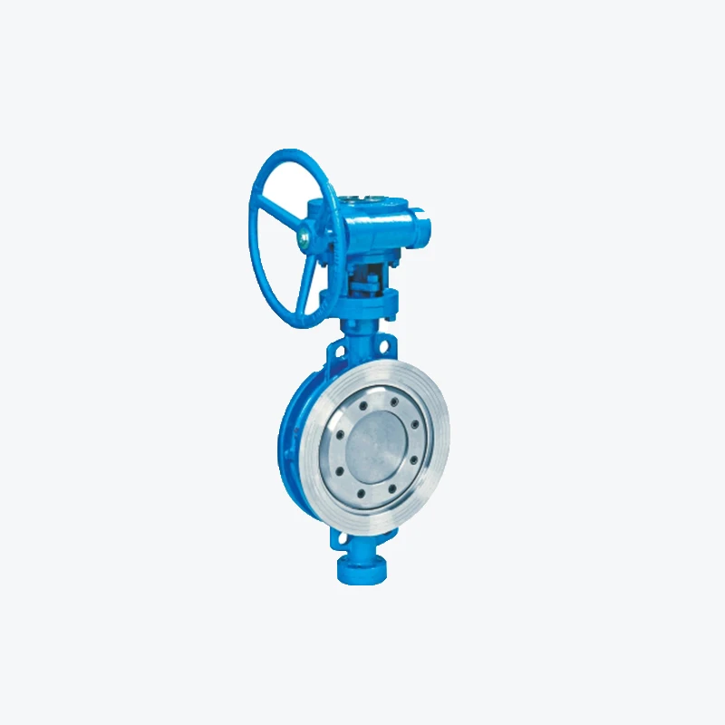 Stainless Steel CF8 D373H-40P DN350 PN40 Hard Sealing Three Eccentric Wafer Butterfly Valve With Turbine Head