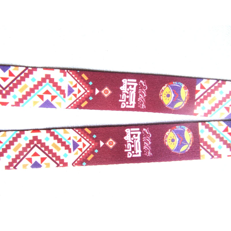 Hot sell custom logo zigzag pattern heat transfer neck strap safety breakaway lanyard with swivel metal clip