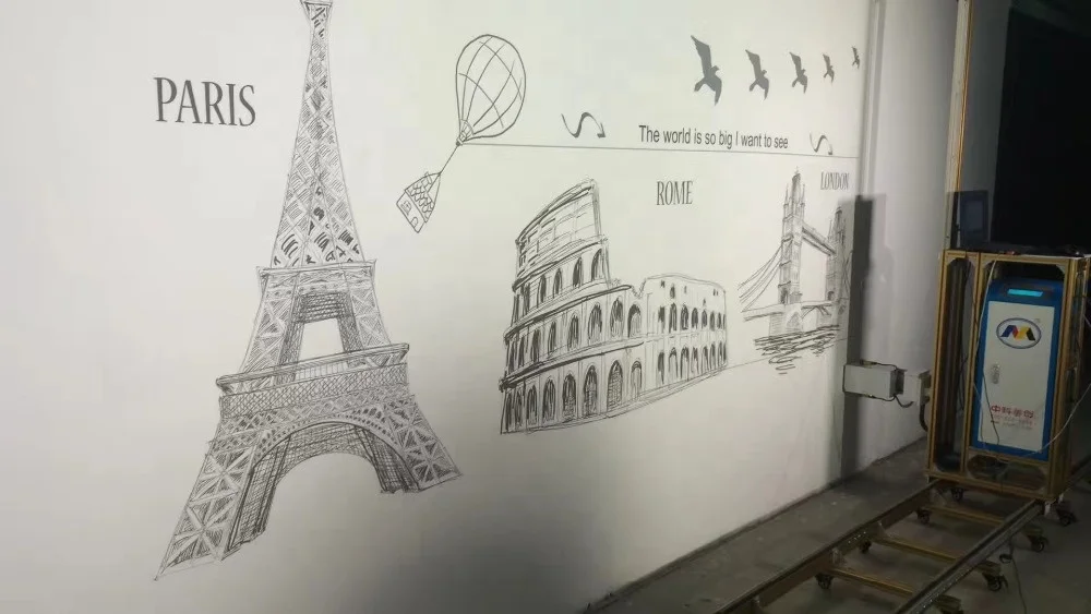 Cmykw 3D Bedroom Wall Painting Printer Background Hotel Decoration Wallpaper Vertical Printer for Wall