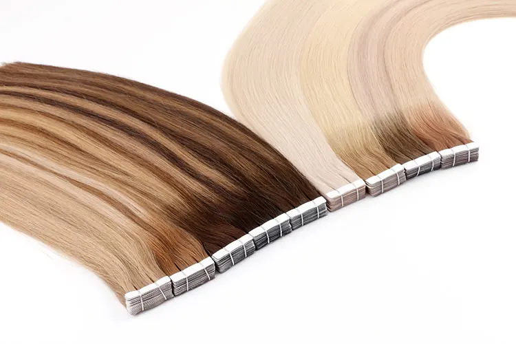 Hot Sale 12A Grade 100% European Virgin Unprocessed Double Drawn Tape In Hair Extensions Human Hair