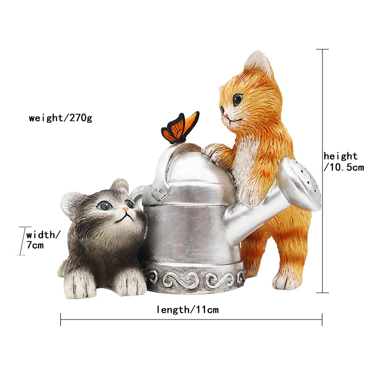 Смола на заказ, две кошки играют за чайник и бабочки, украшение для дома и подарки