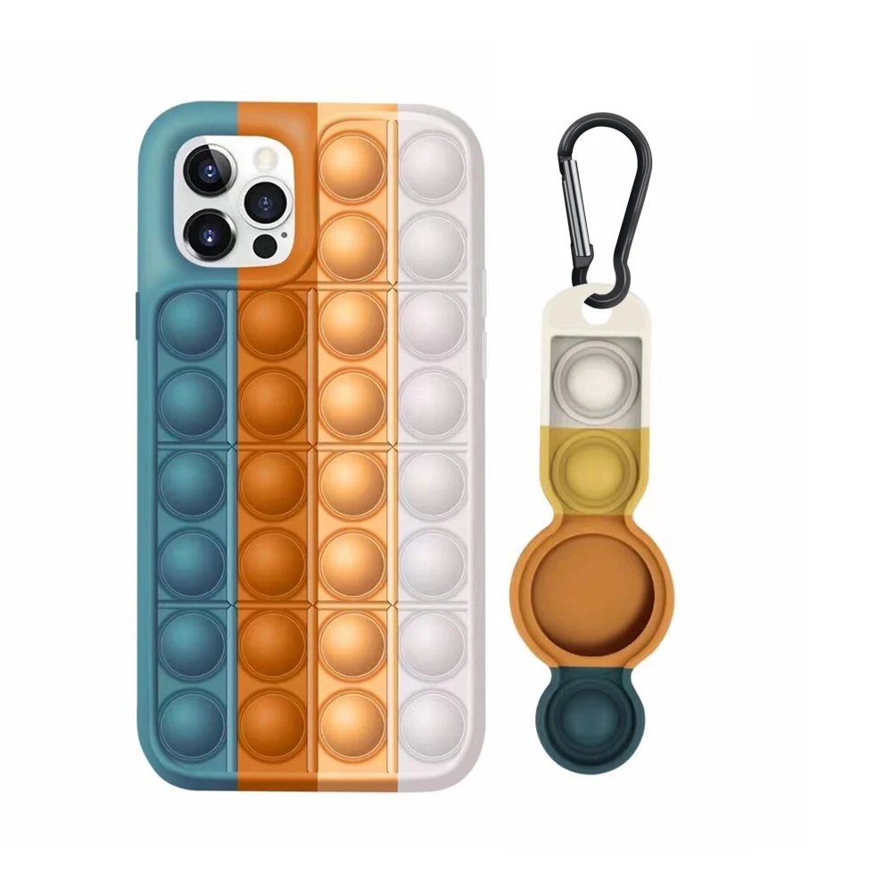 Mobile Phone Accessories Cell Phone Cases Fidget Toys Push It Bubbles Phone Case for iPhone 12 for Air Tags Silicone Cover Kit