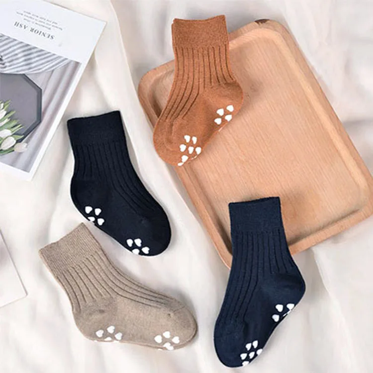High Quality Custom Organic Cotton Baby Socks With Grip Wholesale Kids Newborn Baby Socks Anti Slip
