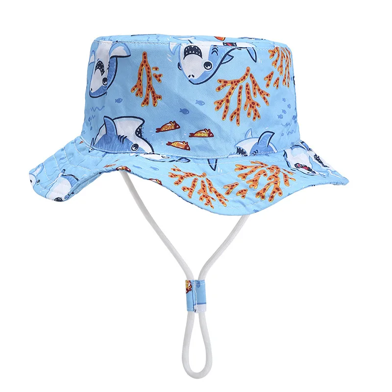 Children Spring Thin Style Plain Bucket Hat Summer Sunshade Bucket Hat Baby Casual Outdoor Printed Image Bucket  Hat