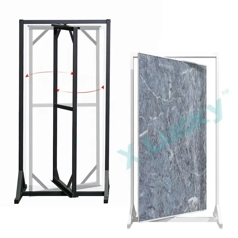 Hot Selling Floor Stand Displays Metal Ceramic Marble Quartz Granite Exhibition Tile Sample Stand Showroom Stone Display Rack