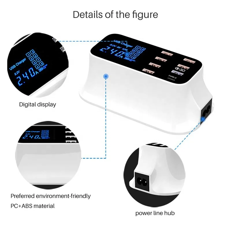  LAIMODA US UK EU 18W PD 5V 2A 3A LED Type C портативное зарядное устройство для телефона Iphone 8 адаптер сотового дисплея Usb зарядный
