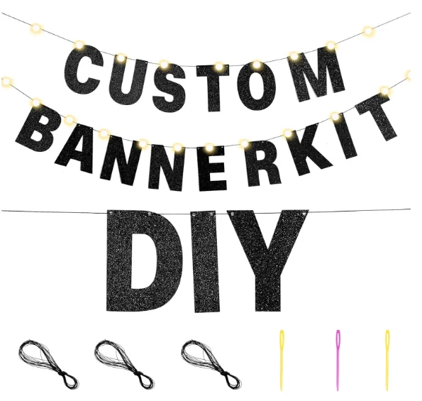 Merry Christmas glitter Banner Make Your Own Banner Custom Letter Personalized Kit Custom Banner for Christmas Birthday Party