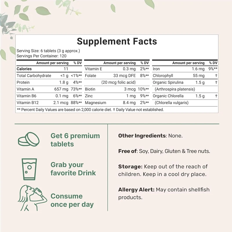 Private Label Organic Chlorella Spirulina Powder Tablet Capsule Orgainc Spirulina Capsules Supplements For Digestive Health