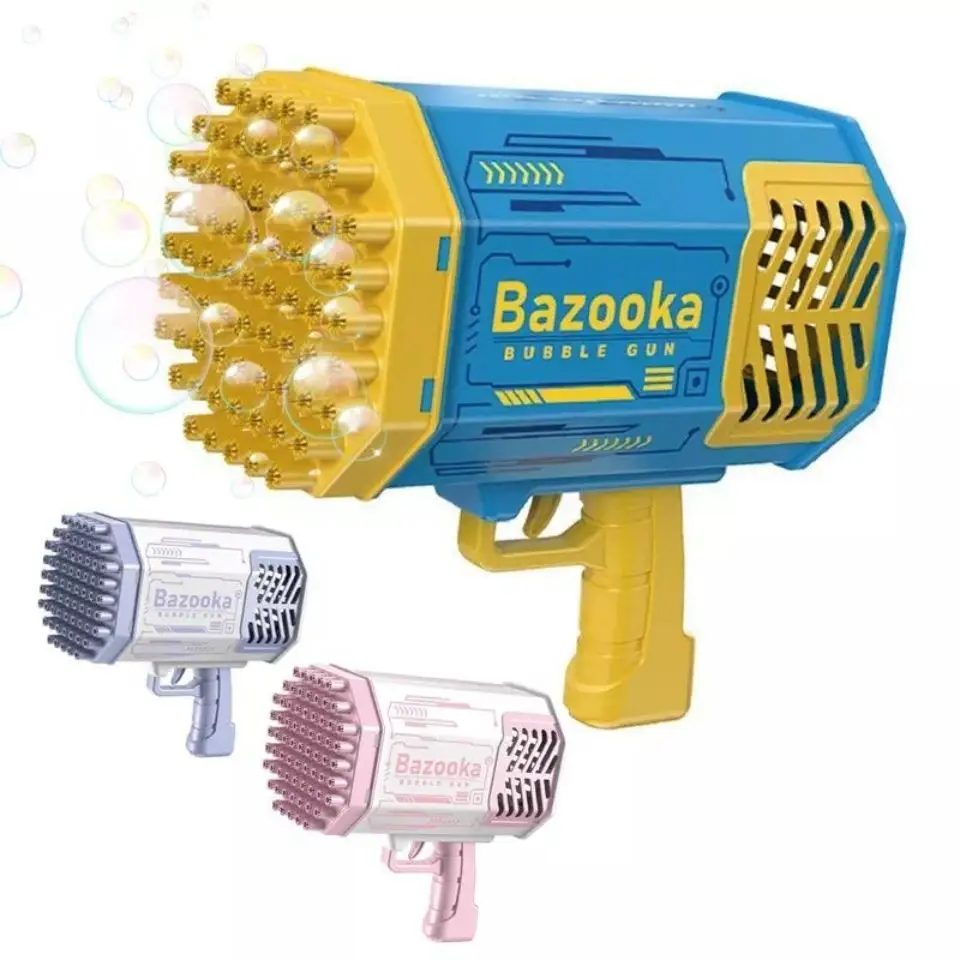 Factory Wholesale Summer All Types bazooka bubble machine Automatic Bubble Maker Gatling 60 holes bazooka bubble gun