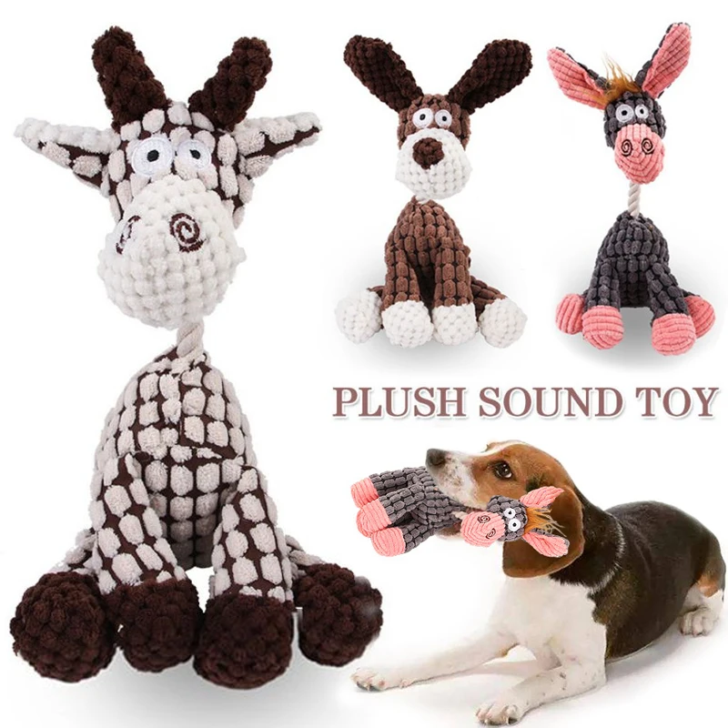Fun Pet Toy Donkey Shaped Chew Toy Outdoor Interactive Training Dog Supplies Squeaker Squeaky Plush Bone Molar Toy Product