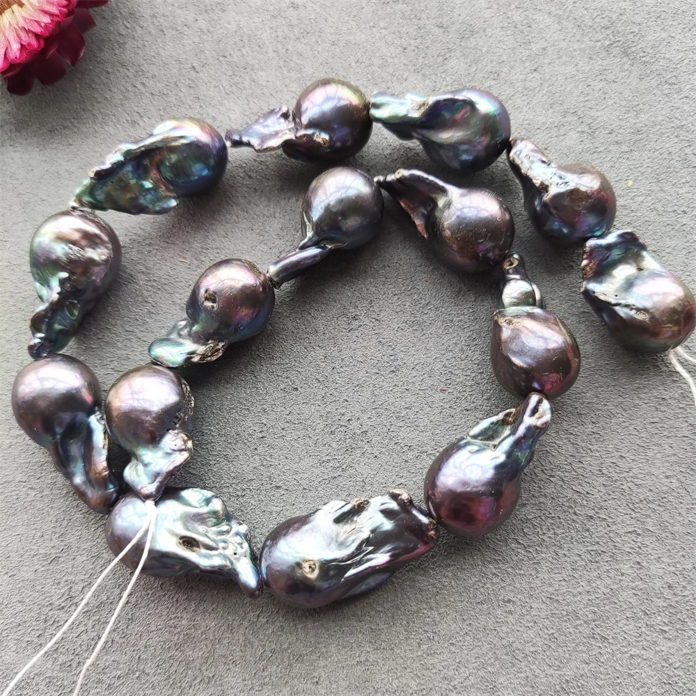 High Quality Large Size Natural Freshwater Baroque Pearls AAA String Genuine Cultured Pearl Full Hole Beads For Jewelry Making