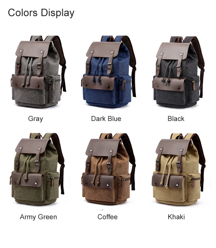 Minimalist Men Travel Computer Bag Canvas Business Shoulder Backpack