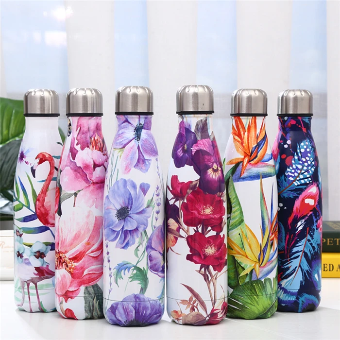 Double Wall 17oz 500ml Cola Shaped 304 Stainless Steel Insulated Vacuum Flask Sports Water Bottle