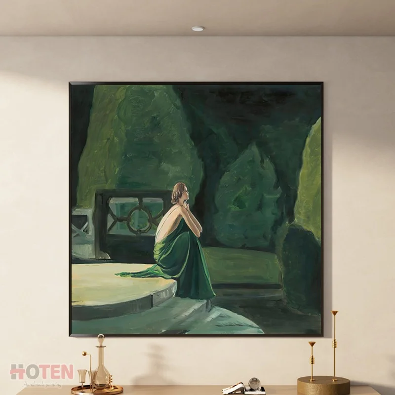 PROM girl oil painting Modern Handmade Dancing Dress Girl Portrait Oil Painting For Home Hotel Decoration Arts