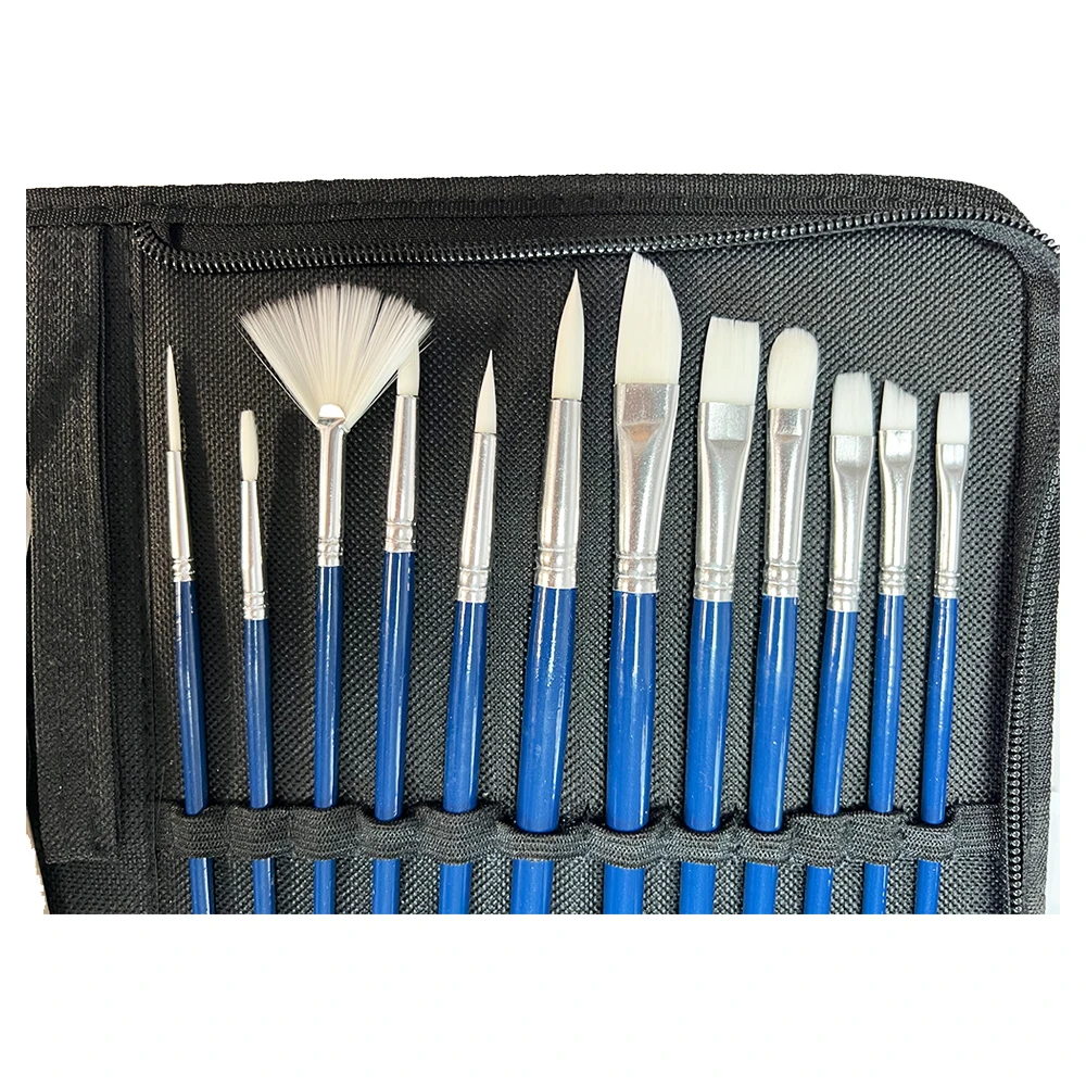 Haihui nylon hair Wood Handle Artist Paint Brush with palette and knife for oil painting high quality brush set