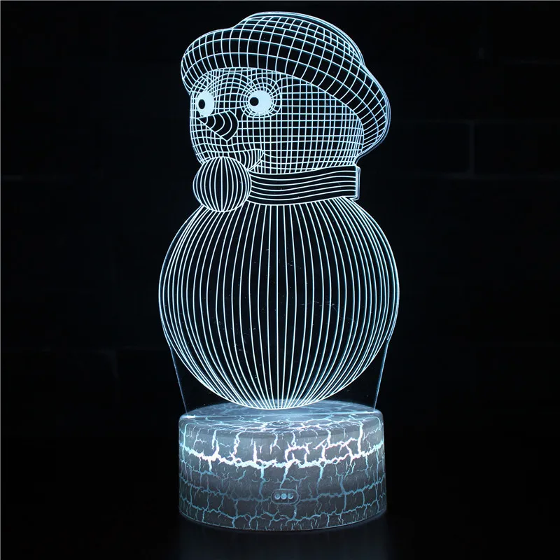 Night light Christmas 3D nightlight series LED remote control touch crack Eve
