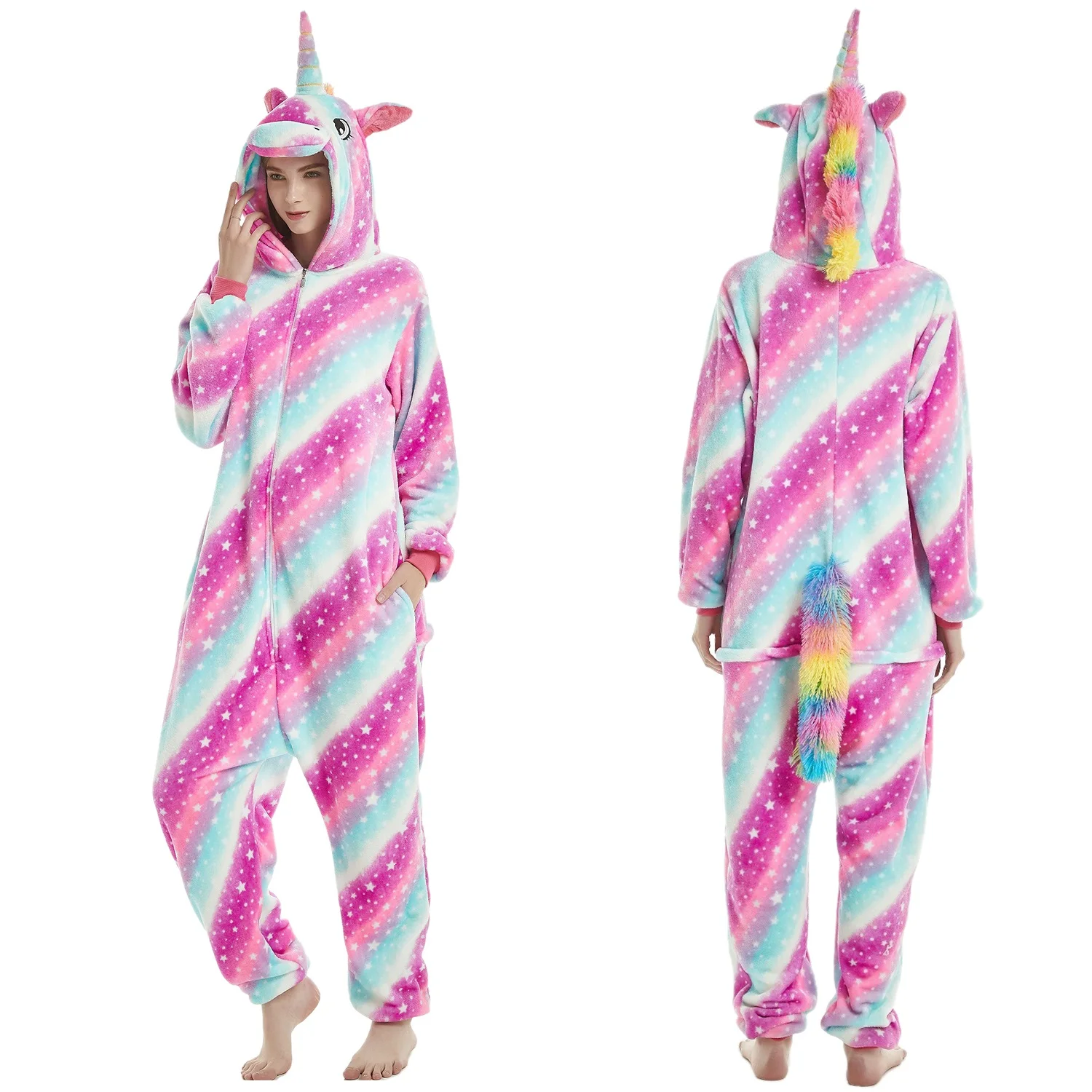 IN-STOCKED Retail Wholesale Animal Onesies Christmas Pajamas Flannel Cartoon Costume Chinchilla Family Christmas Pijama Kigurumi