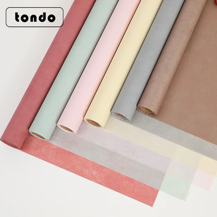 decoration fresh cut flowers packing solid-colored wrapping paper roll for flower supply