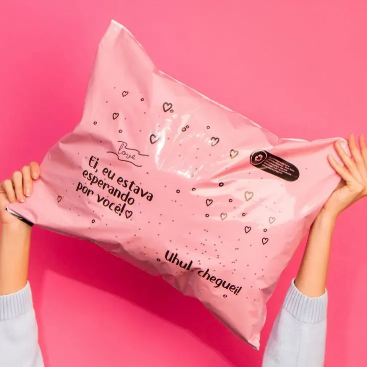 Biodegradable courier delivery mailing bag clothes packaging shipping envelope custom pink poly mailer bags for small business