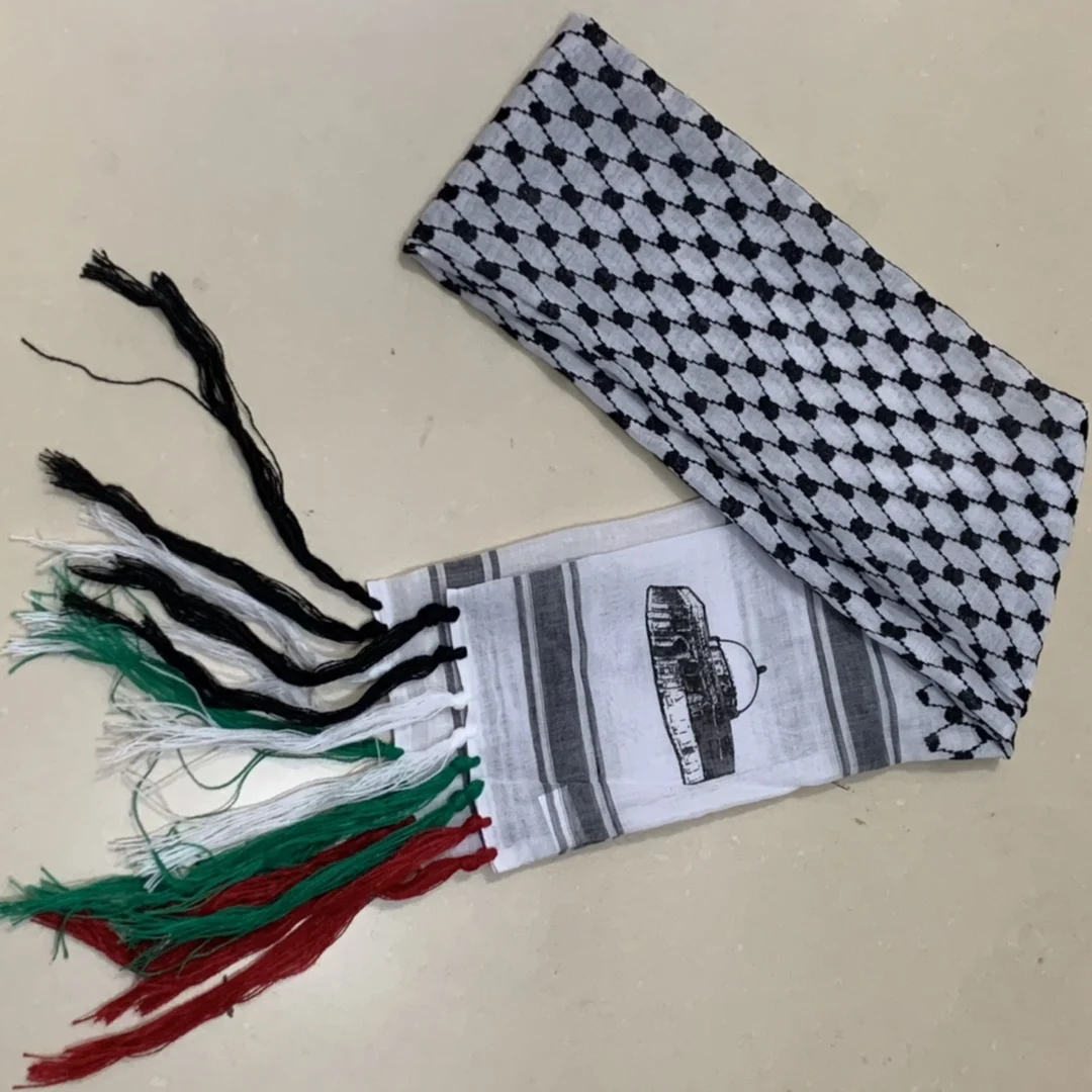 Palestine Flag Custom Scarf National Day 14*116cm Scarf Jacquard Soft Palestinian Flag Hijab For Muslim Shemagh Keffiyeh