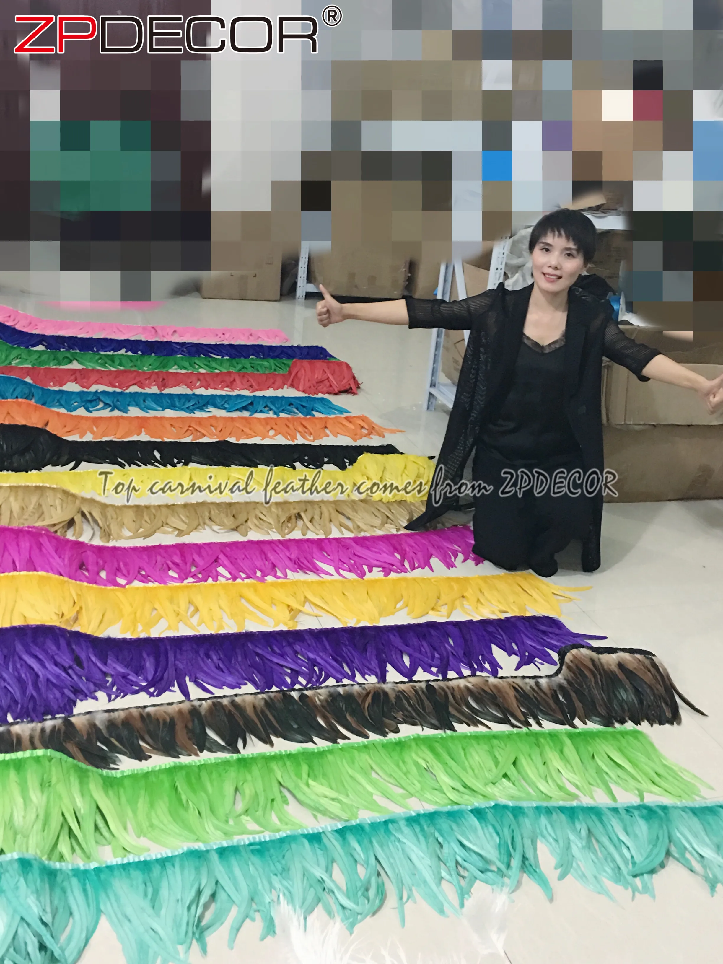 ZPDECOR Оптовая торговля, в наличии, 16 видов цветов 30-35 см отбеленная окрашенная красный Петушиный Хвост с отделкой перьями для самбы на карнавал костюм