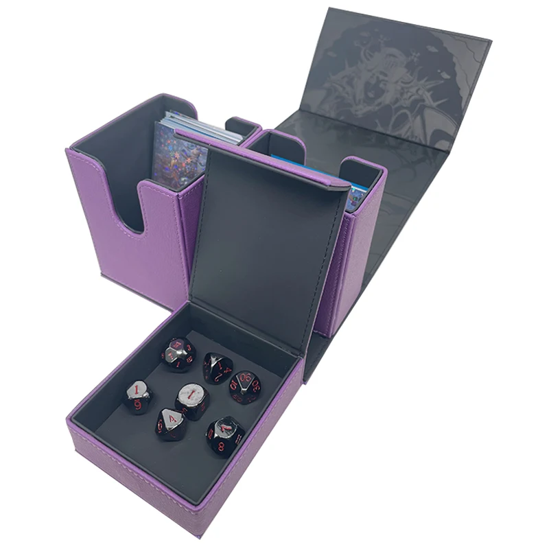 Customized Board Game Card Easy Storage Deck Box Package leather deck box trading card deck box MTG Yogioh UP