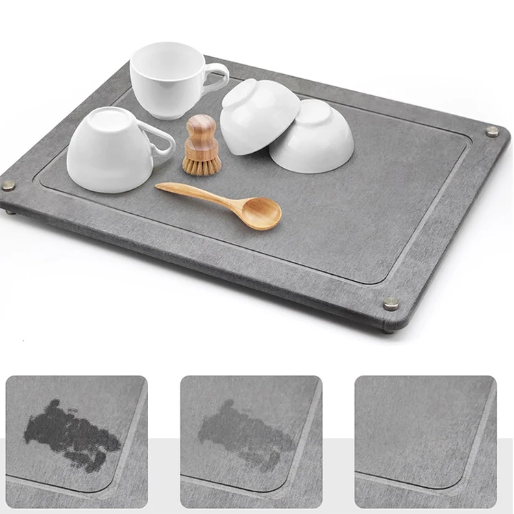 high quality diatomaceous stone dish pad drying mat for kitchen counter diatom