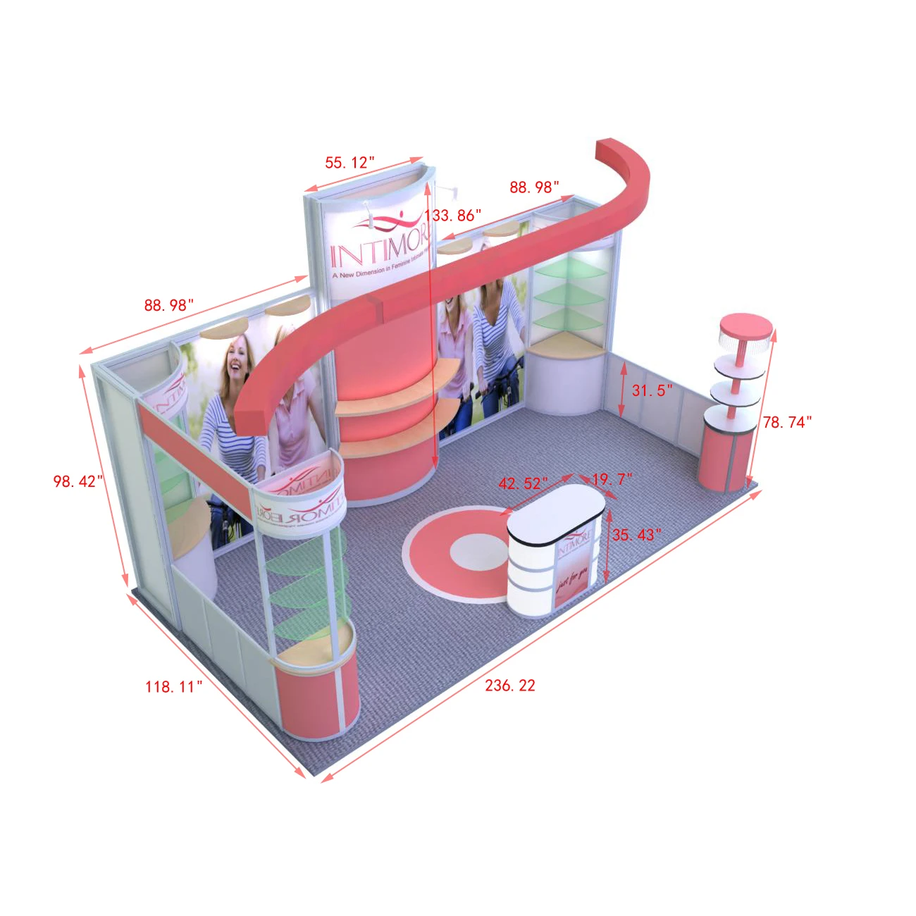 portable 3 x 6 meters exhibition booth design, trade show booth display from China