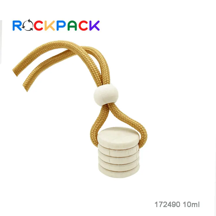 Wholesale 10ml empty air freshener diffuser car hanging perfume bottles with wooden cap